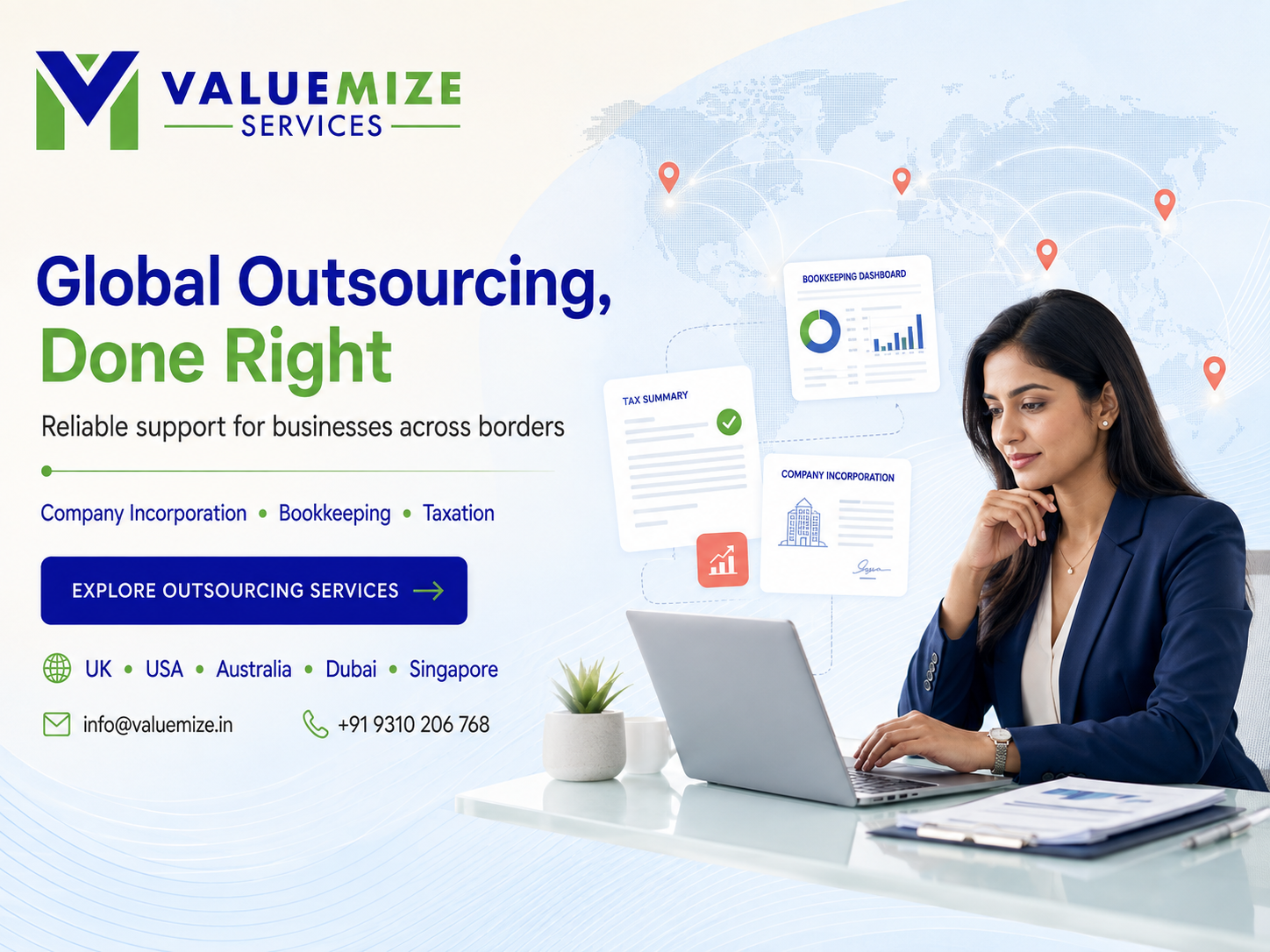 Outsourcing services - incorporation, bookkeeping and tax